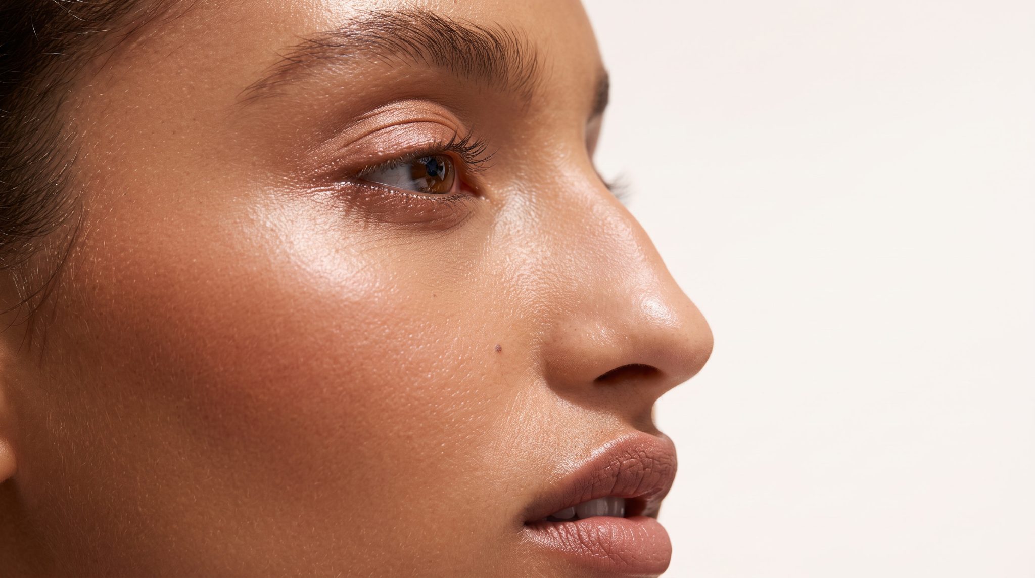 Close-up of a woman's profile.