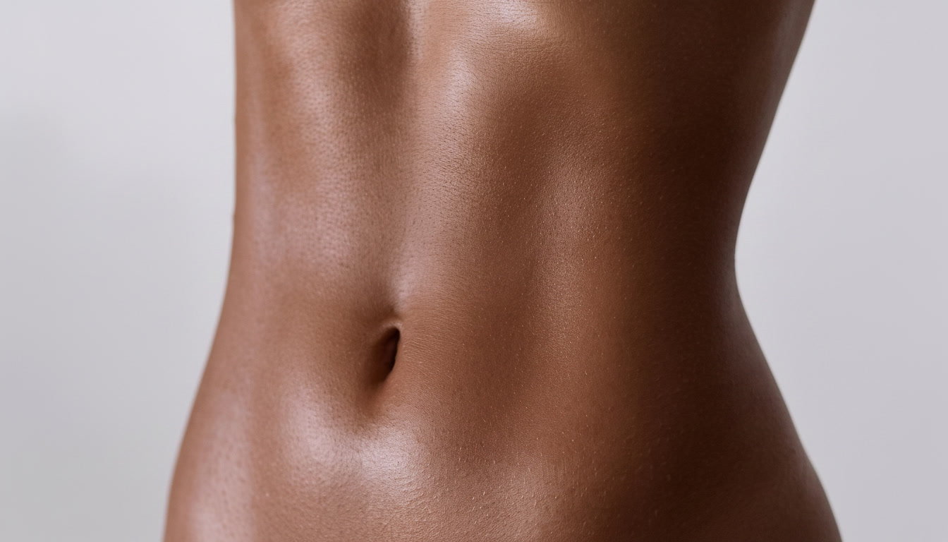 Smooth, toned skin of a torso.