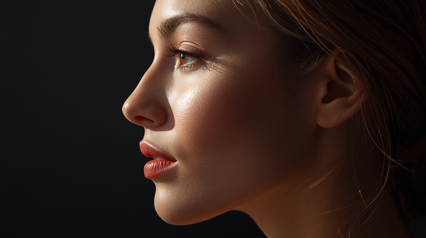 Profile portrait with soft lighting