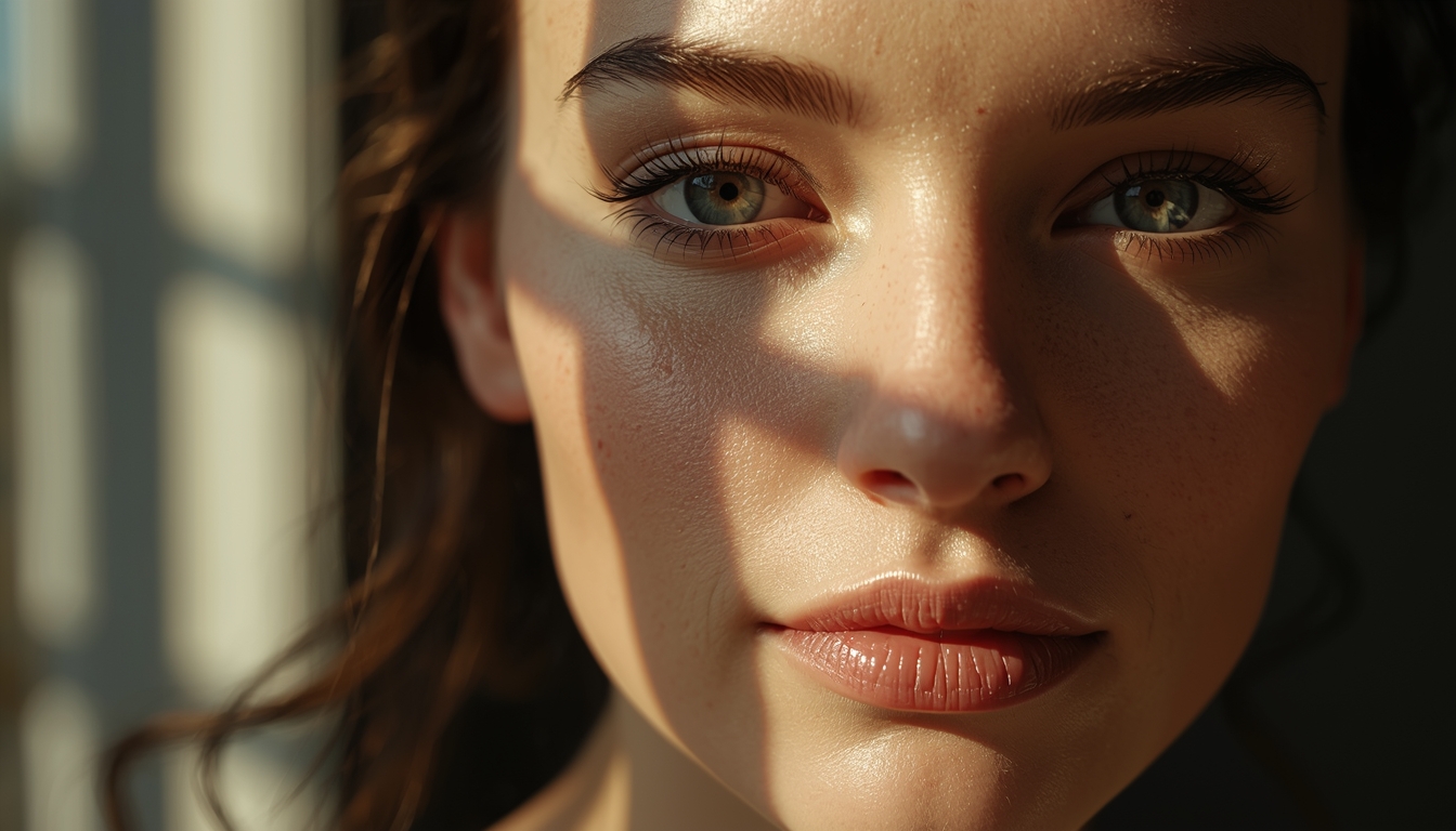 Close-up portrait with dramatic lighting